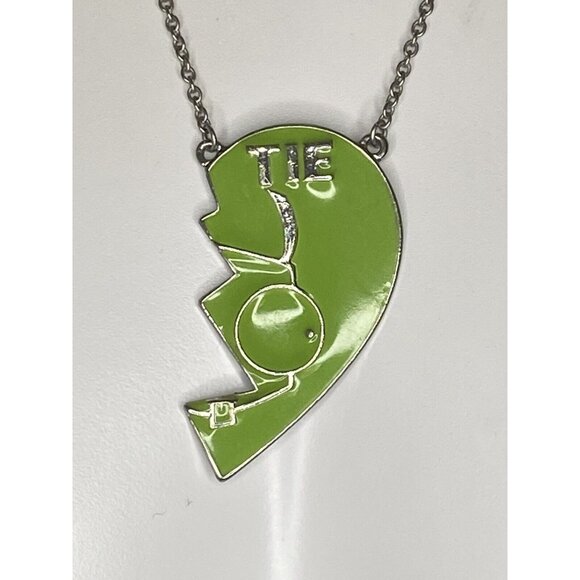 Vintage Nickelodeon Bestie Pendant Necklace TIE Half Green Rare Complete Yours - Picture 2 of 16